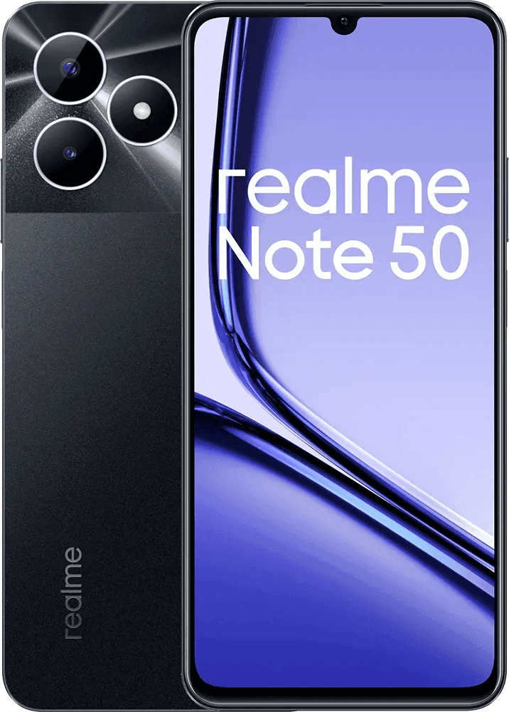 Realme Note 50 , 64 GB , 3 GB , 4G LTE , Dual-SIM - Midnight Black