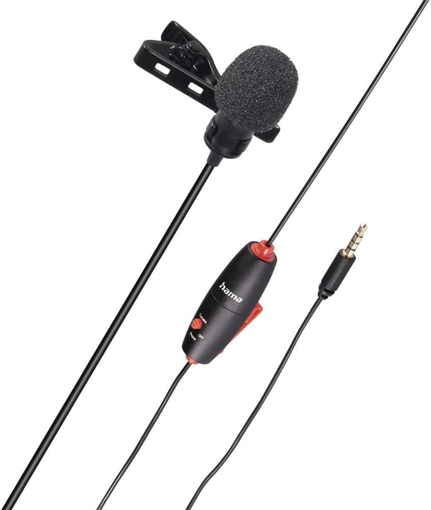 Hama Smart Wired Lavalier Microphone , Black - 4634
