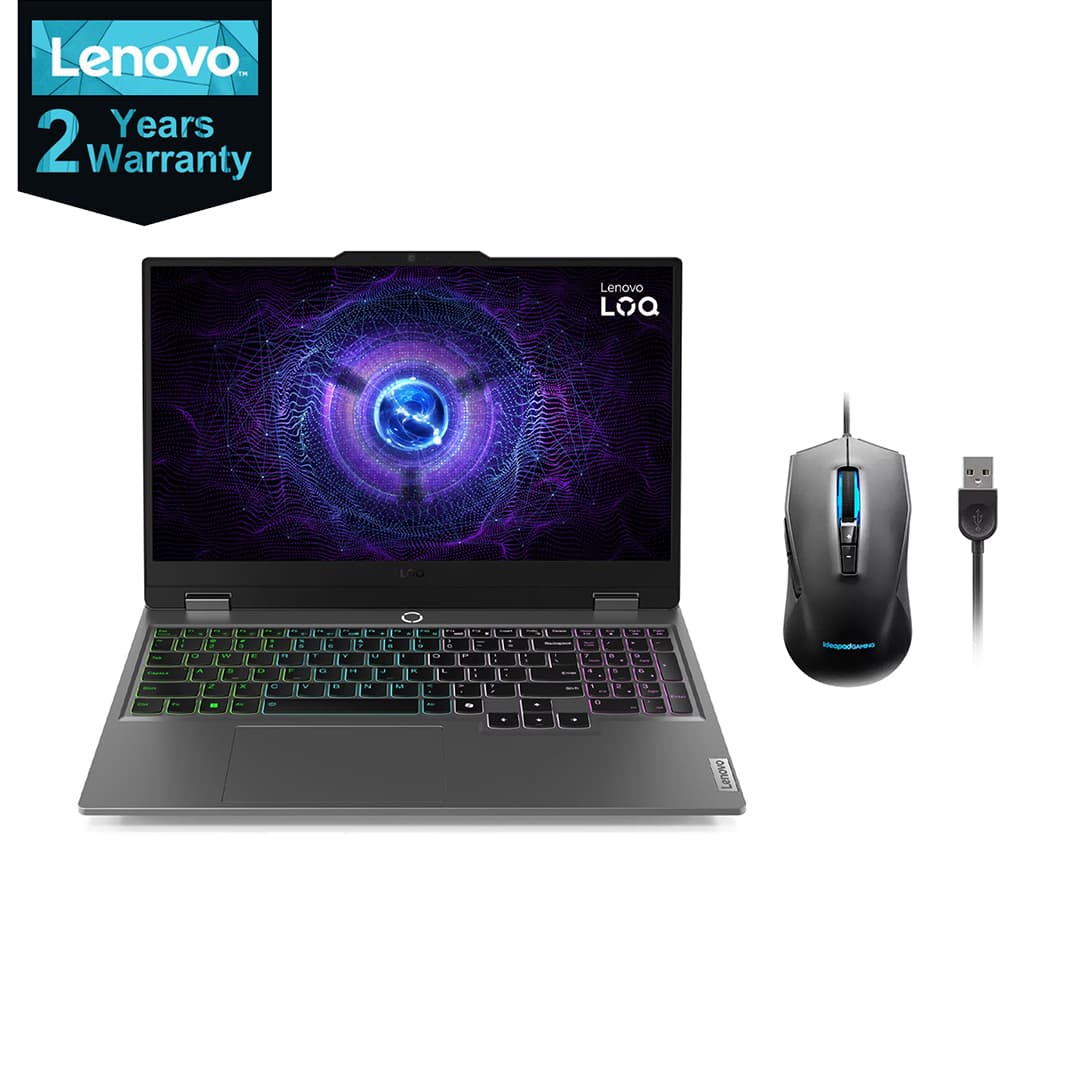 Lenovo LOQ 15IRX9 83DV012AED Laptop ,Intel Core i5-13450HX 15.6 Inch ,512 GB SSD ,16 GB ,NVIDIA GeForce RTX 3050 ,FreeDos - Luna Grey