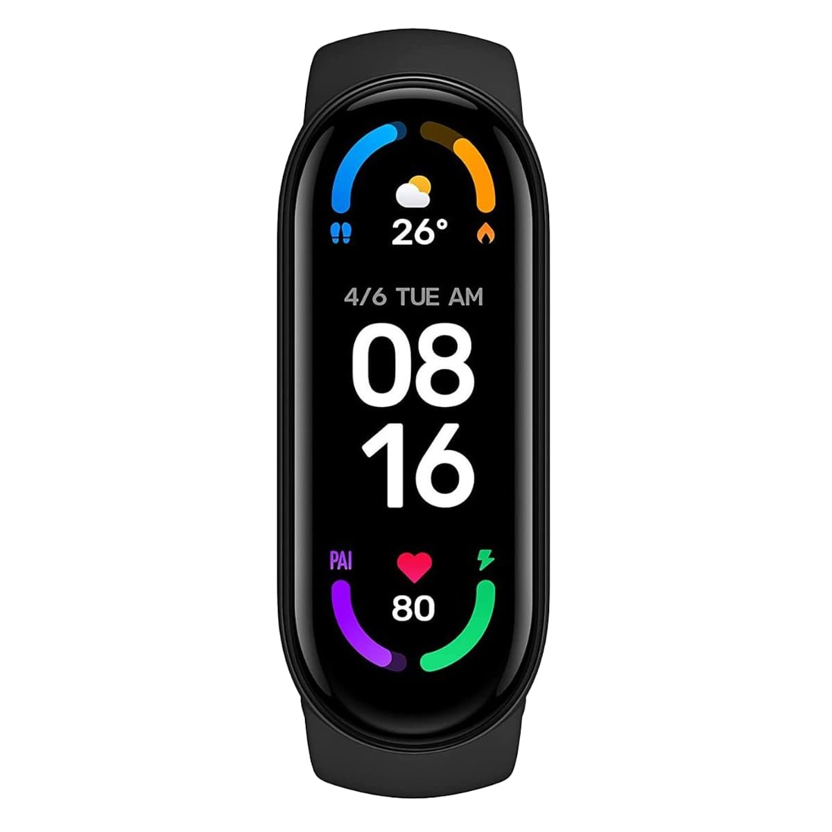 Xiaomi Mi Smart Band 6 Fitness Tracker Band for Android 5 Or iOS 10 and above , Black - BHR4951GL