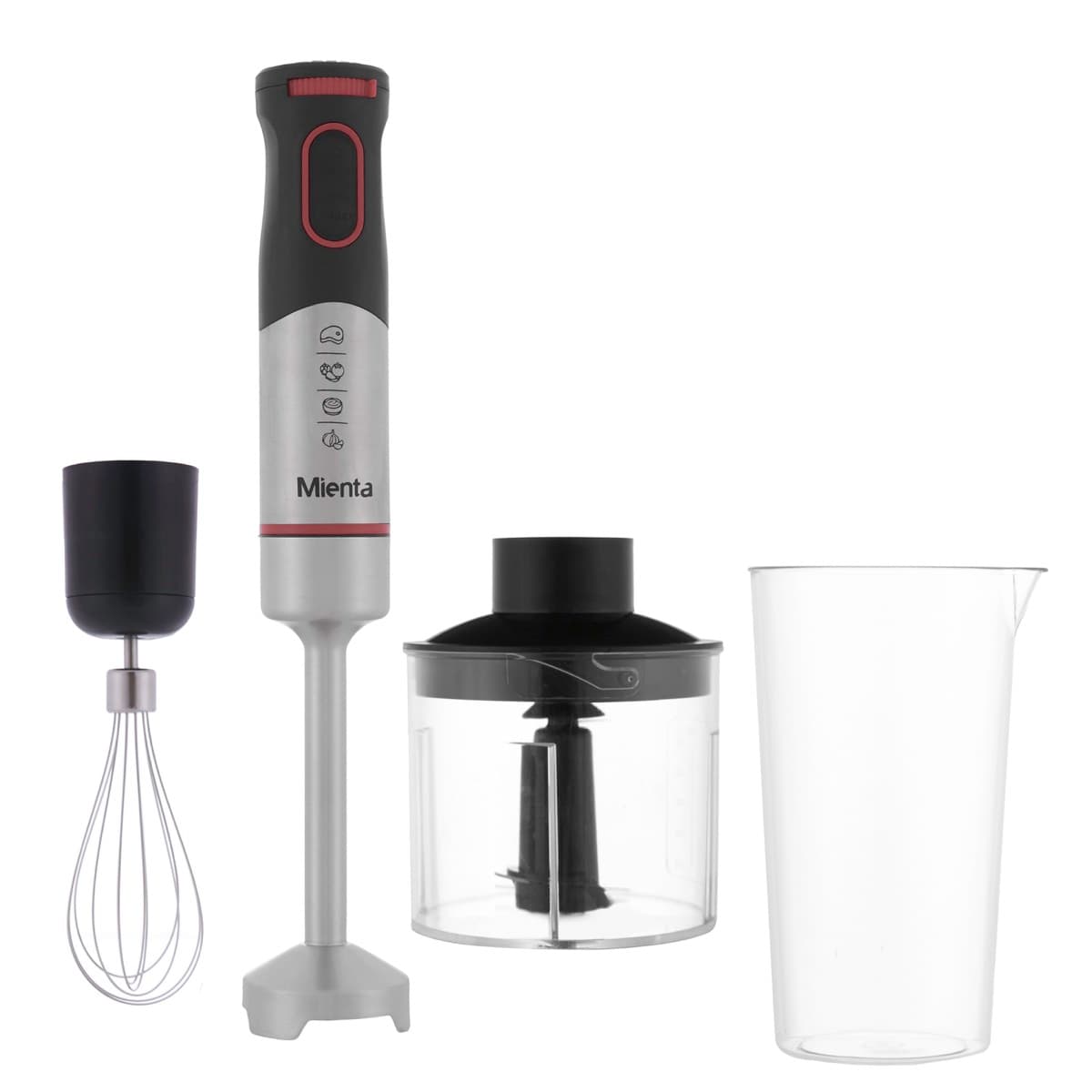 Mienta Hand Blender 1000 Watt Silver Black - HB111038A