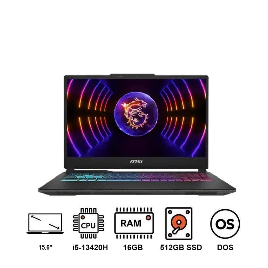 MSI Cyborg 15 A13UDX Laptop ,Intel Core i7-13620H 15.6 Inch ,512 GB SSD ,16 GB ,NVIDIA GeForce RTX 3050 ,FreeDos - Black