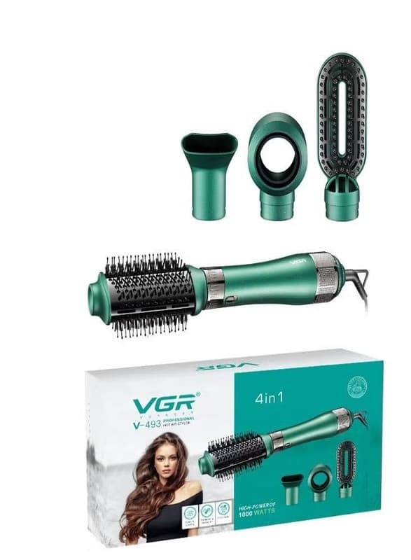 VGR 4 In 1 Hair Dryer 1000 Watt , Green - V-493