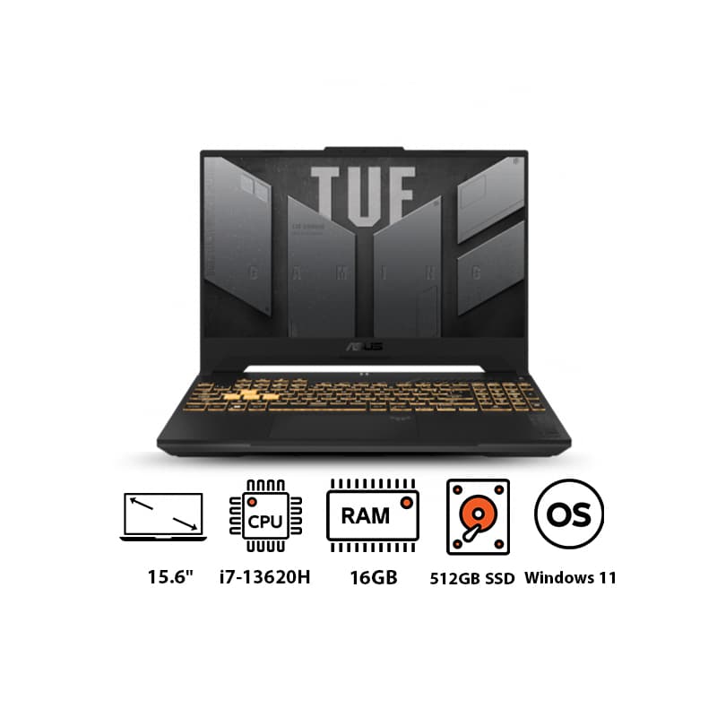 Asus TUF F15 FX507VU-LP163W Laptop ,Intel Core i7-13620H 15.6 Inch ,512 GB ,16 GB ,NVIDIA GeForce RTX 4050 ,Windows 11 - Mecha Grey