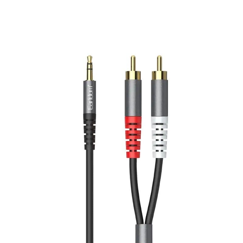 Earldom 3.5 mm Audio Cable 1 Meter Black/Grey - AUX81