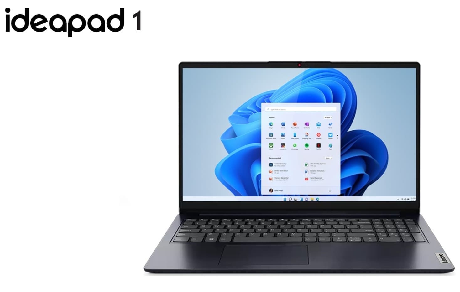 Lenovo Ideapad 1 Laptop ,Intel Core i7-1255U 15.6 Inch ,512 GB SSD ,8 GB ,Intel Iris XE Graphics ,Windows 11 - Blue
