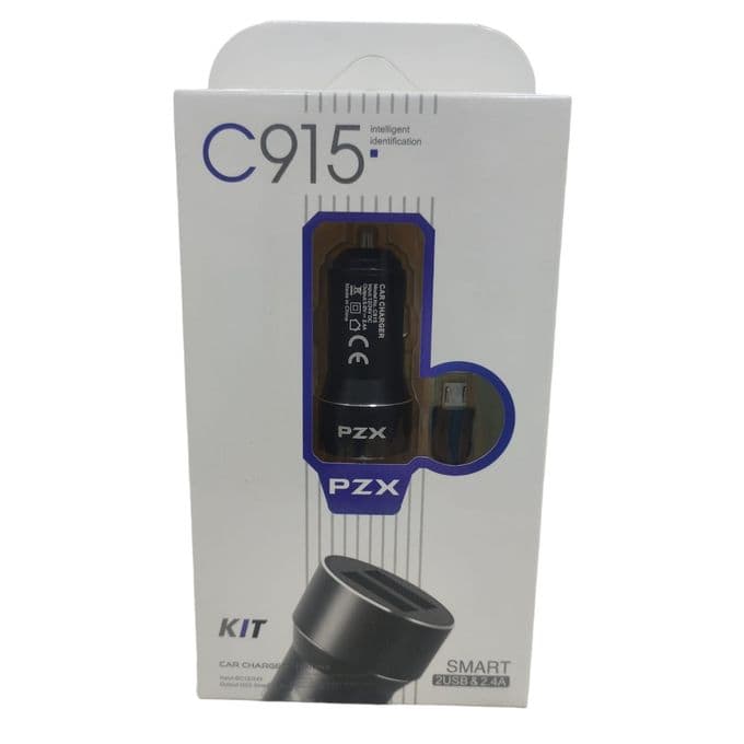 Pzx Car Charger , 2 Ports , Multi Ports , 10 Watt , 24 Volt , Black - C915