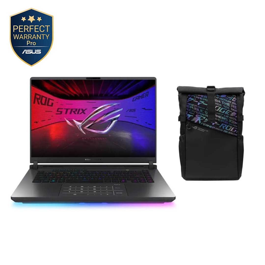 Asus ROG Strix G16 G614PR-RV161W Laptop ,AMD Ryzen 9 8940HX 16 Inch ,1 Terabyte SSD ,16 GB ,NVIDIA GeForce RTX 5070 TI ,Windows 11 - Eclipse Gray
