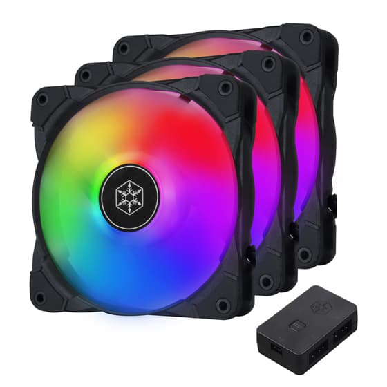   SilverStone Air Blazer 120i Lite Brilliant 3-in-1 RGB Fan Pack with Controller - SST-AB120I-ARGB-3PK