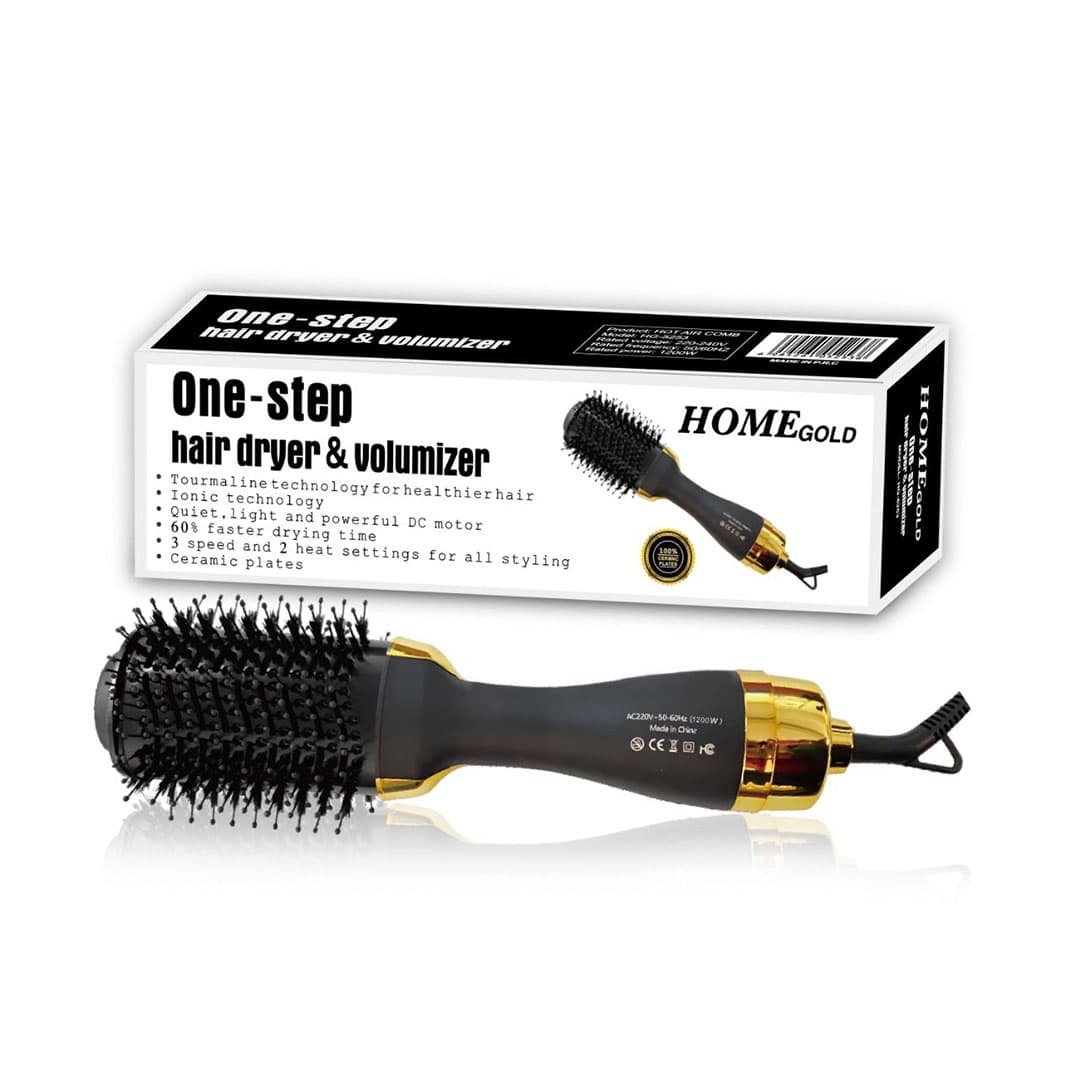 Home Gold Hair Volumizer Brush , Black Gold - HG-5250