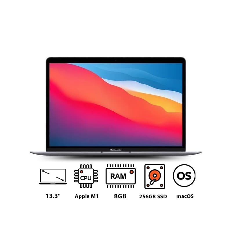 Apple MacBook Air 2020 Laptop ,Apple M1 Chip with 8 Core CPU 13.3 Inch ,256 GB ,8 GB ,Apple M1 GPU 7 Cores ,macOS - Space Grey
