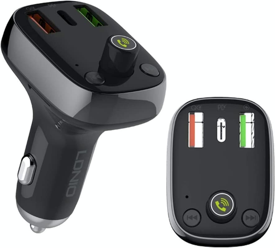 Ldnio Car Charger with Micro Cable , 3 Ports , Triple Port , 30 Watt , Grey - C704Q