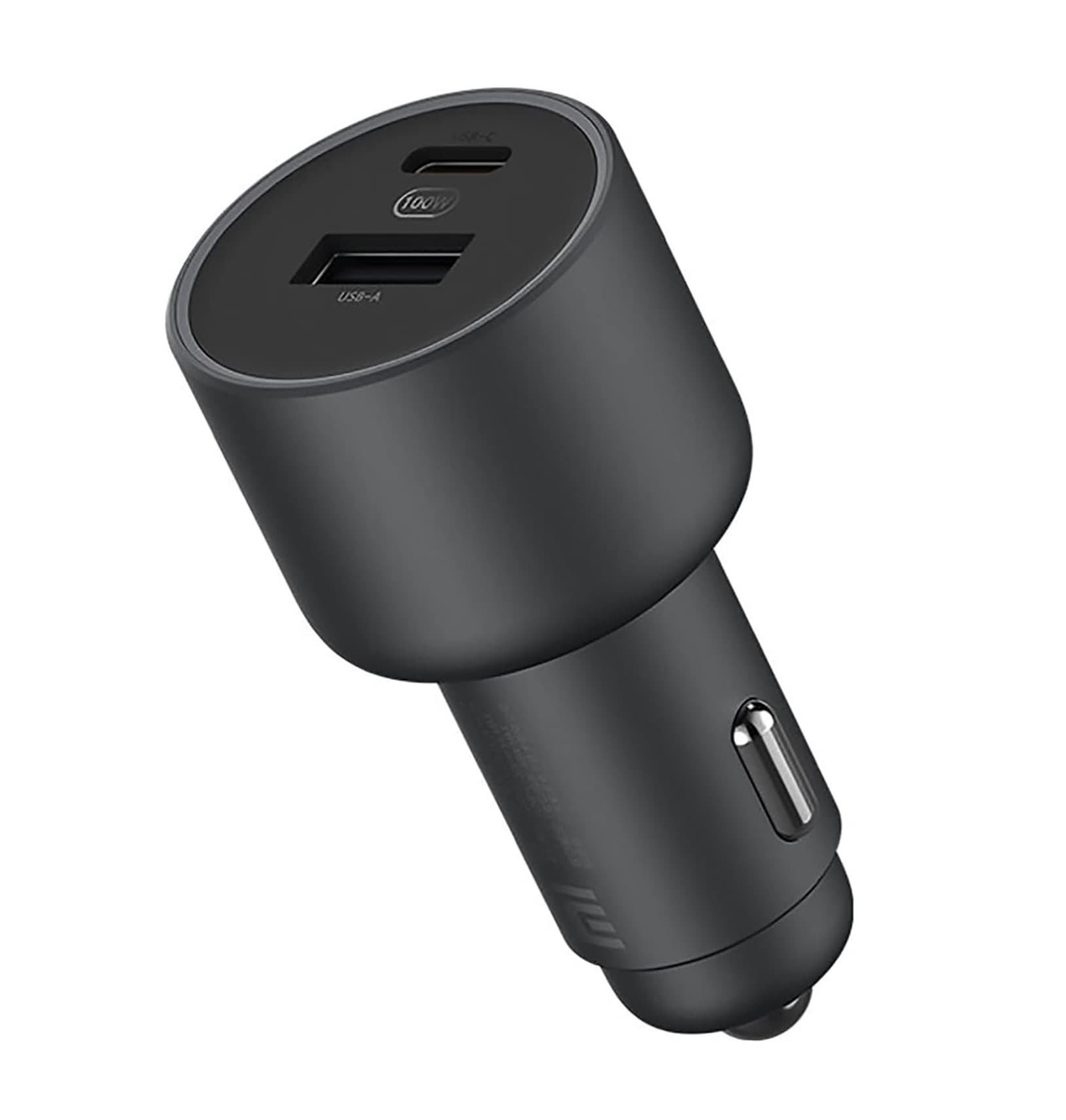 Xiaomi 1A1C Car Charger with Cable Type C , 2 Ports , Dual Ports Type C and A , 100 Watt , 5 Volt , Black - CC07ZM