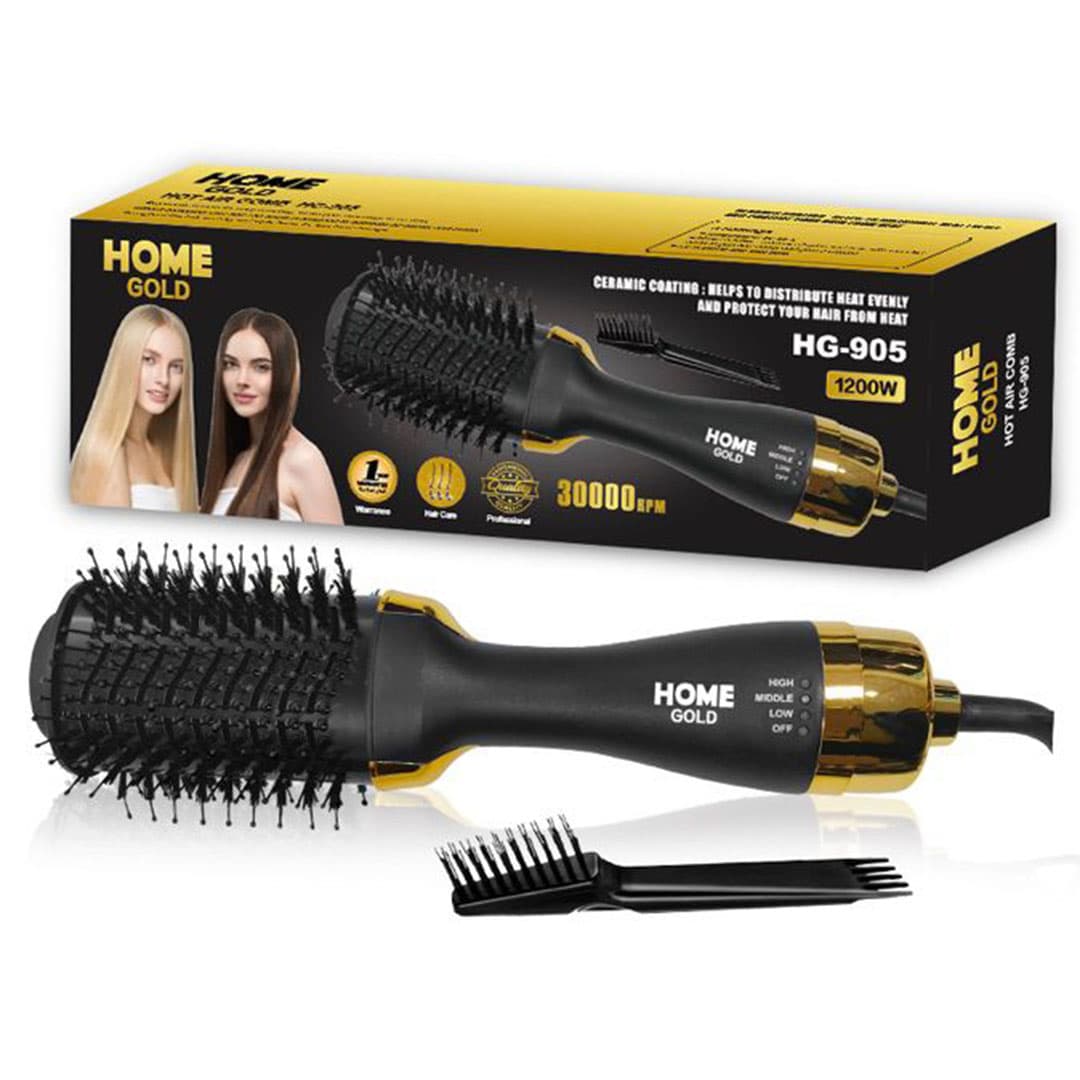 Home Gold Hair Brush , Black Gold - HG-905