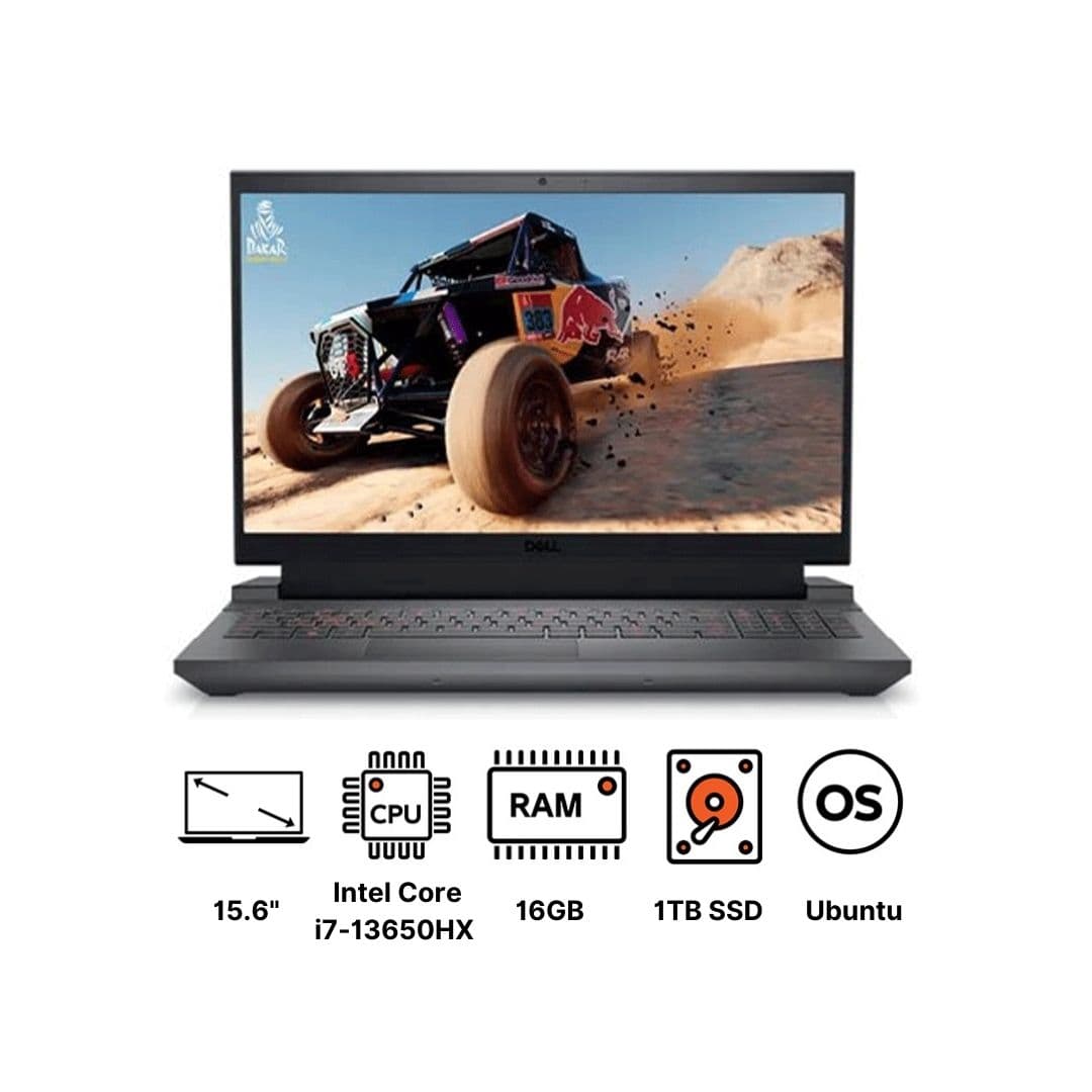 Dell G15 5530 Laptop ,Intel Core i7-13650HX 15.6 Inch ,1 Terabyte SSD ,16 GB ,NVIDIA GeForce RTX 4060 ,Ubuntu - Grey