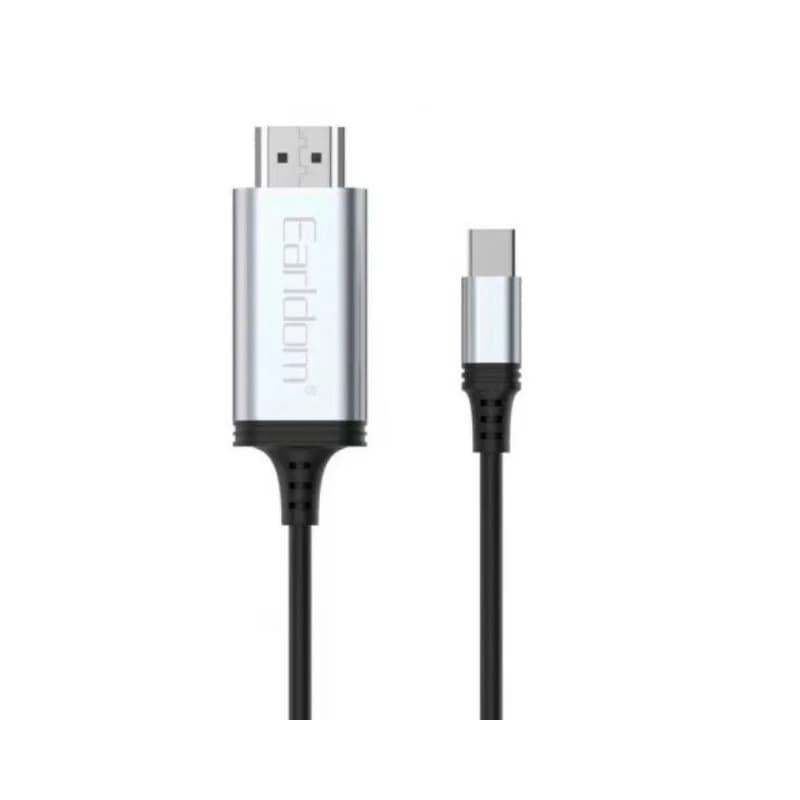 Earldom Type-C to HDMI Cable , 2 Meter , Black Silver - W34