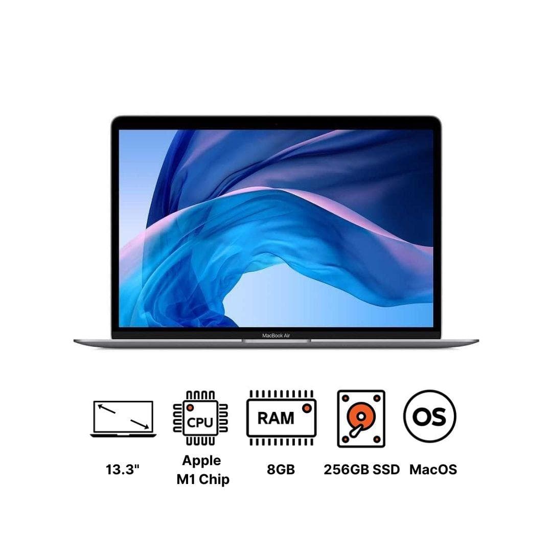 Apple MacBook Air 2020 Laptop ,Apple M1 Chip with 8 Core CPU 13.3 Inch ,256 GB ,8 GB ,Apple 8-core GPU ,macOS - Space Grey
