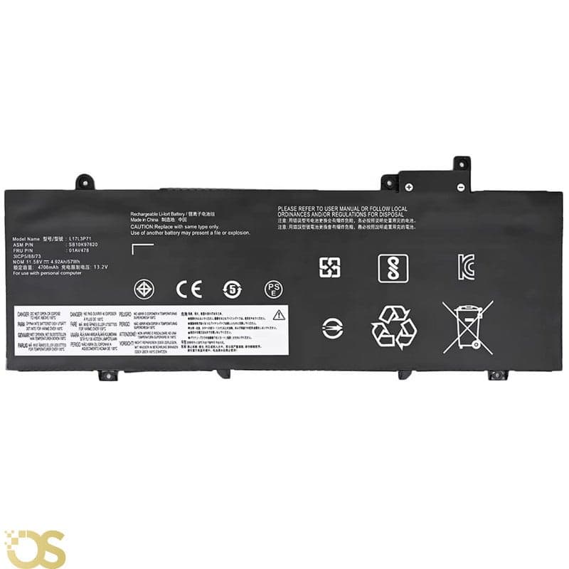 Generic Lenovo L17L3P71 Laptop Battery for Lenovo ThinkPad T480s L17M3P71 L17M3P72 L17L3P71 - L17L3P71