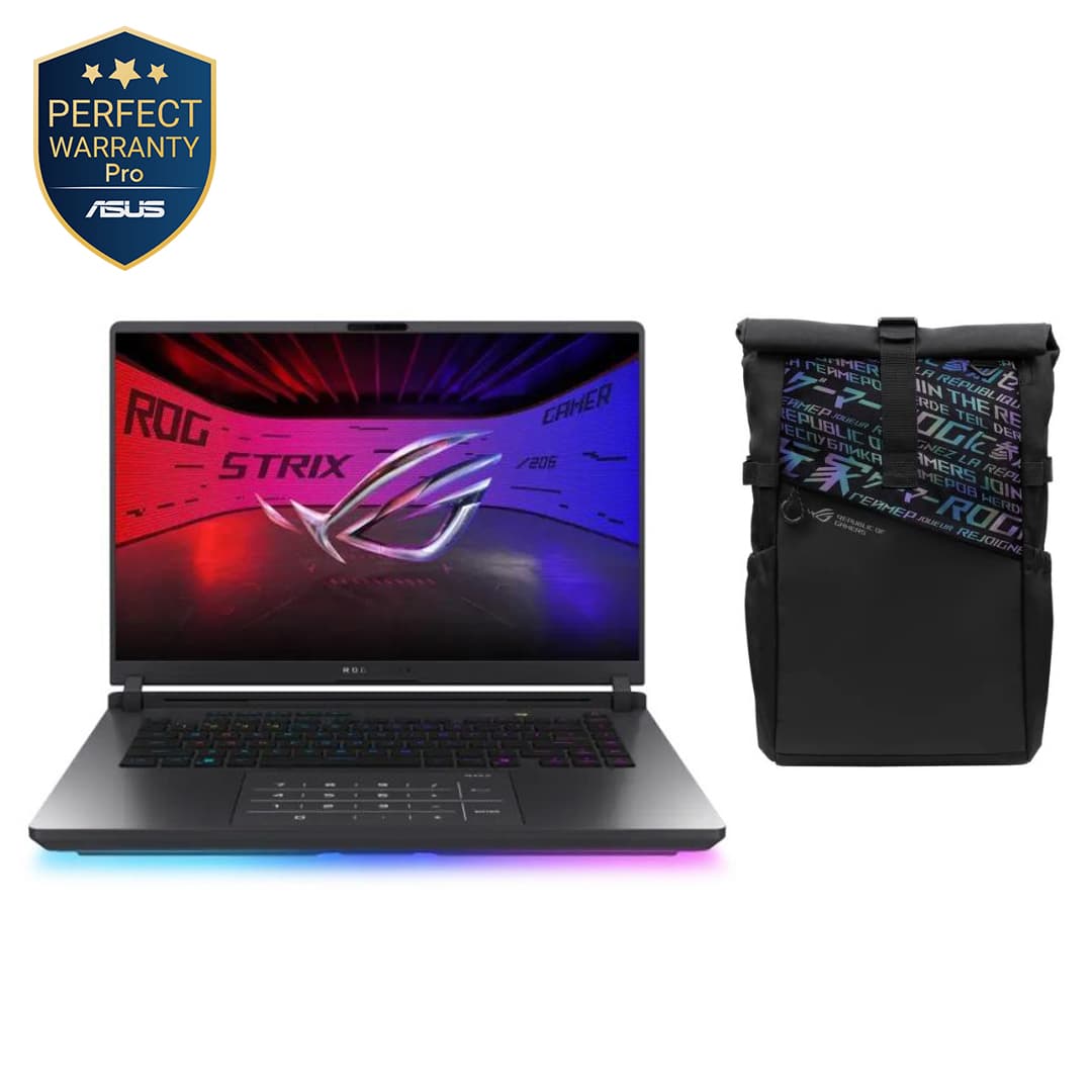 Asus ROG Strix G16 G614PR-RV009W Laptop ,AMD Ryzen 9 8940HX 16 Inch ,1 Terabyte SSD ,32 GB ,NVIDIA GeForce RTX 5070 TI ,Windows 11 - Eclipse Gray