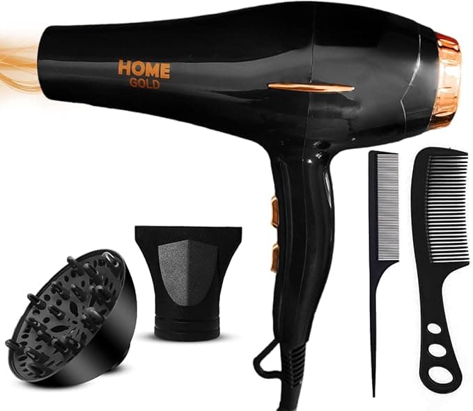 Home Gold Hair Dryer 3000 Watt , Black - HG-699