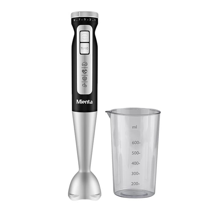 Mienta Turbo Hand Blender with Attachments 1000 Watt Black Silver - HB111338A