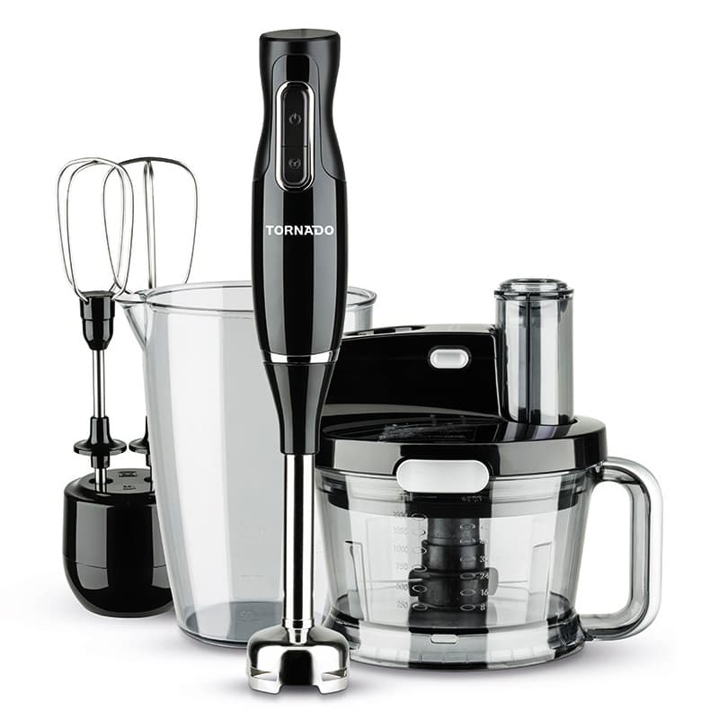 Tornado Hand Blender with Attachments 1000 Watt Black - THB-1000MK