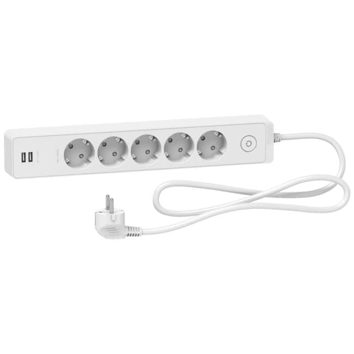 Schneider Electric Power Strip, 2 USB Ports, 1.5 Meter- ST945U1W