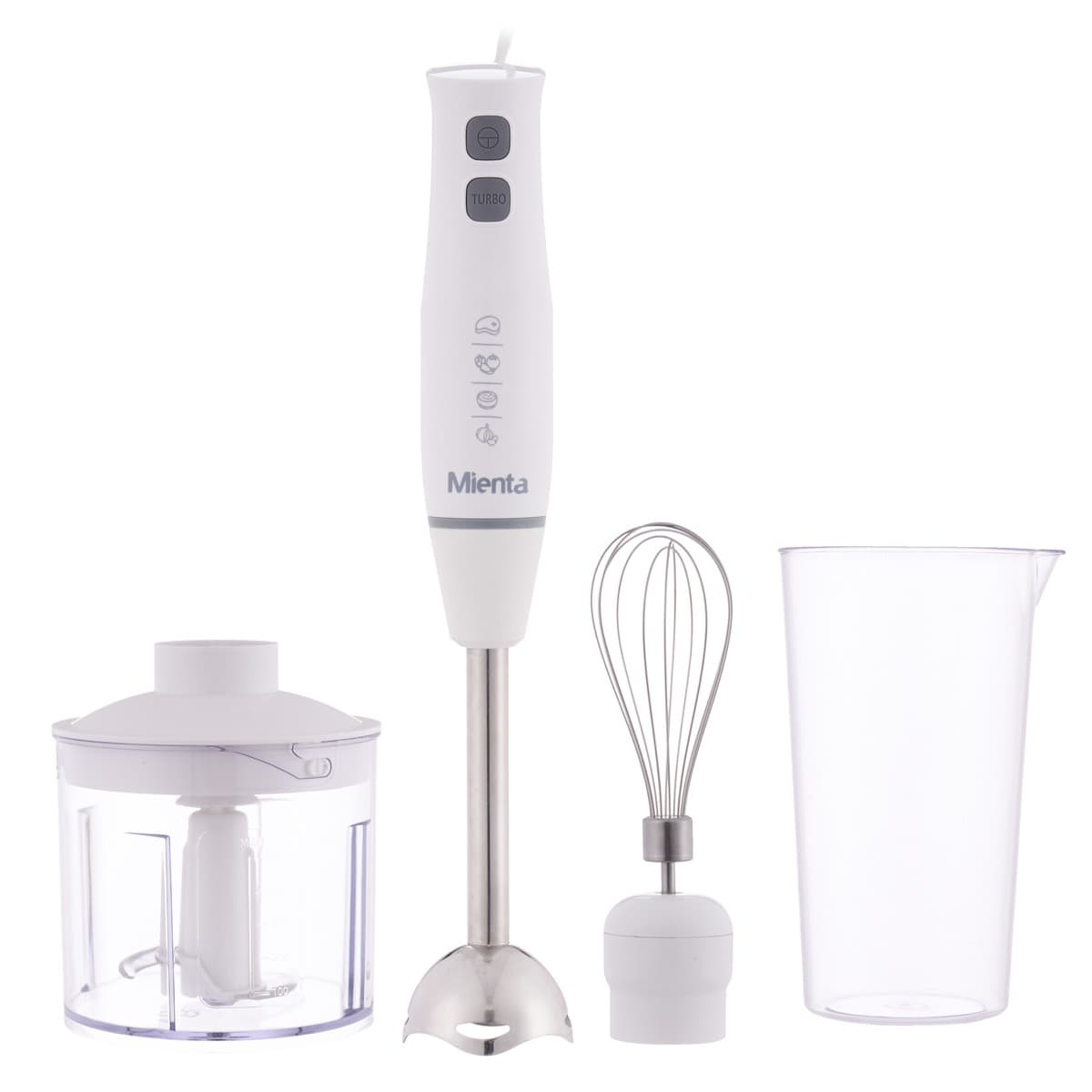 Mienta Hand Blender with Attachments 450 Watt White - HB111138A