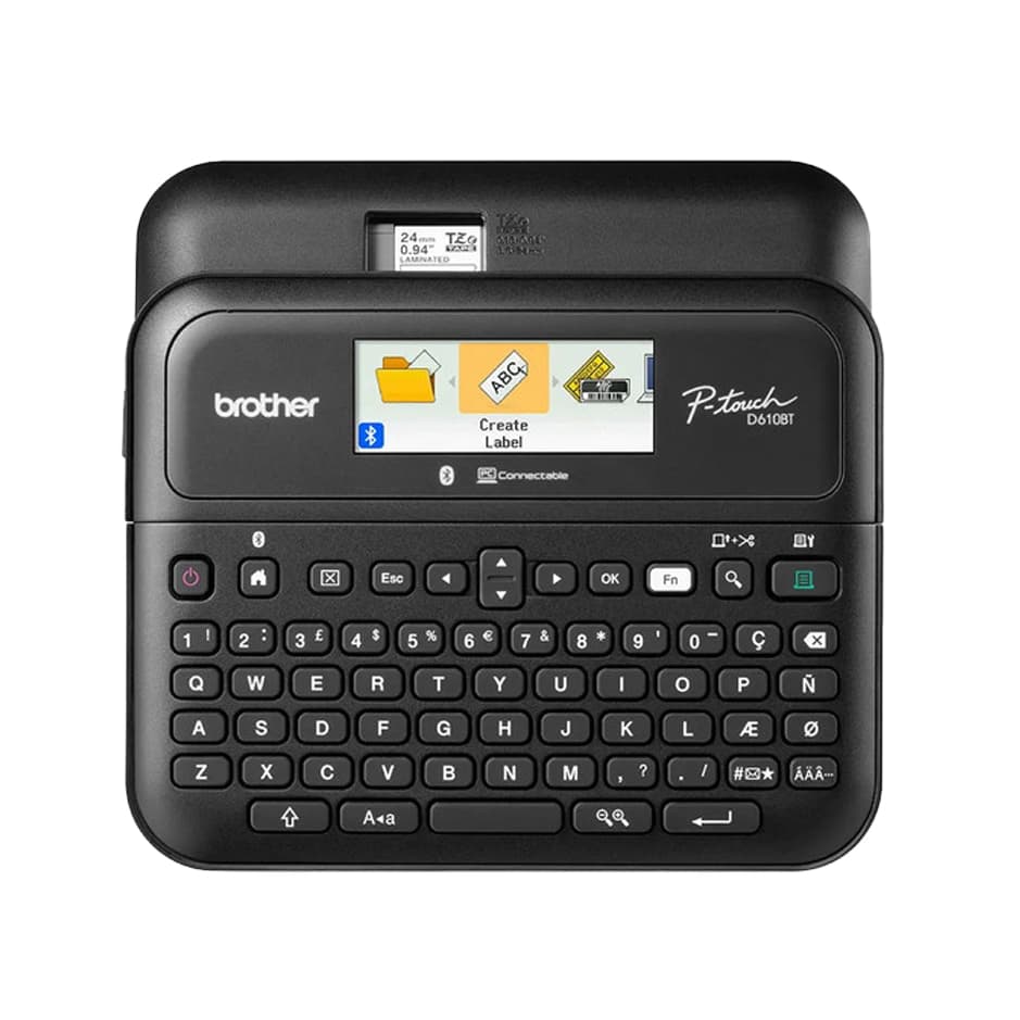 Brother Wired and Wireless Label Printer , Black - PT-D610BT